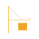 Icon Werbeschild in Goldgelb