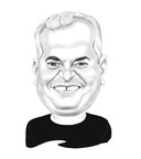 Schwarz-weiße Karikatur von Jalal
