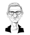 Schwarz-weiße Karikatur von Christian.