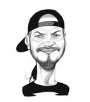 Schwarz-weiße Karikatur von Jesper.