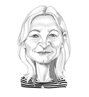 Schwarz-weiße Karikatur von Dana