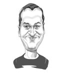 Schwarz-weiße Karikatur von Olli.