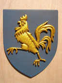 Reproduction Blason coq sculpté