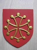 Reproduction Blason Croix Occitane sculpté