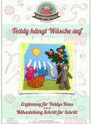 Spielbuch Teddy hängt Wäsche auf Freebook