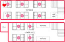 Sitzplatzplan Brigit's Bakery Bus - für Kasimir, Cäsar, Fredi und Kerl sind die Sitzplätze VIP-Tisch 10 Top Deck reserviert