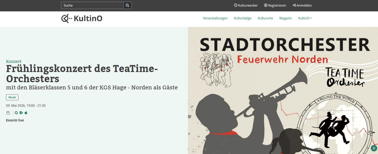 Auszug aus dem Kulturkalender "Kultino" der Ostfries. Landschaft, Aurich