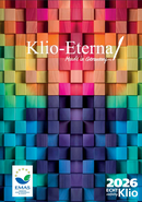 Das Bild zeigt den Hauptscreen des Kataloges: Klio-Eterna. Auf dem Bild ist eine hügelige Landschaft zu sehen. 125 Jahre sind ebenfalls zu sehen. Es habdelt sich um das Katalog zum 125 Jahrestag