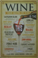 CARTEL CHAPA (RETRO - VINTAGE) 30X20CM - WINE - FROM AROUND THE WORLD (NUEVO) 11€.