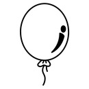 Icon eines fliegenden Luftballons