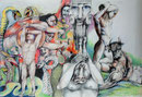Die grausamen Goetter Griechenlands_70x100 cm_2015_Minotaurus,Polyphem,Medusa,Herakles,Kronos,Gorgonen