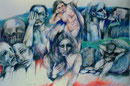 Die dunklen Goetter Griechenlands_70x100 cm_2015_orpheus+Eurydike,Nyx,Thanatos,sisiphos
