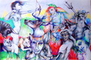 Die geilen Götter_2_70x100_2015_Athene,Eros,Kerberos,Hades,Orpheus+Eurydike,Pan,Satyr,Medusa,Kentaur