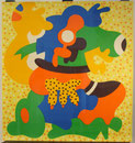 "the happy cow", ca. 1970, Siebdruck, handsigniert, Blatt: 58 x 52 cm Rahmen: 83 x 76 cm, 120,-€