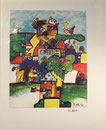 "Stadtansicht", Farboffset, datiert (96), signiert, ca. 50 x 40 cm, 90,-€