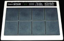 Roland SPD-8: Total Percussion Pad von 1990, es bietet 8 Spielflächen mit guter Dynamikumsetzung und zwei weitere Anschlüsse auf der Rückseite. 39 Sounds, 16 bit.
