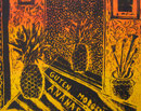 Thomas Landt - "Guten Morgen Ananas" - Farb-Linoldruck auf Bütten - 60x40 cm - 1999 - Auflage 10/20 - Sylt