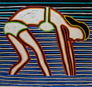 Thomas Landt - "Austern-Fischerin" - Farb-Linoldruck auf Bütten - 42x44 cm - 2011 - Auflage 3/10 - Sylt