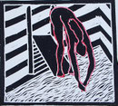 Thomas Landt - "Sprung ins kalte Wasser" - Linoldruck auf Bütten - 30x20 cm - 2007 - Auflage 8/10 - Sylt