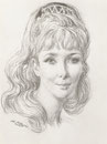 Paulle Noëlle -Comedie Française (L'étourdi) 1968 fusain André Aaron Bilis