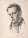 Fernand Ledoux  -Comedie Française 1933 fusain André Aaron Bilis