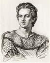 Falcon -Comedie Française  (Le Cid) 1953 fusain André Aaron Bilis