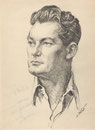 Jean Marais  1952 fusain André Aaron Bilis
