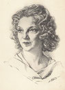 Simone 1935 fusain André Aaron Bilis