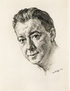 Paul Meurisse -Comedie Française 1958 fusain André Aaron Bilis