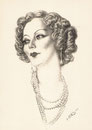 Cécile Sorel 1933 fusain André Aaron Bilis