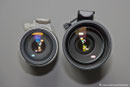 Auch die Frontlinse des Tamron ist deutlich größer im Vergleich zum Canon