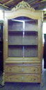 OB0037/Vitrinenschrank ~1850, Kiefer, H 200, B 106, T 44, Innentiefe 34 cm, EUR 1400,-
