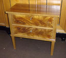 OB0057/ Kommode ~1965 (Biedermeierstil), Nussbaum, H 75, B 76, T 42 cm, EUR 180,-
