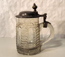 3905/ Bierkrug ~1900, Pressglas, H 18cm, EUR 32,-