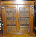KT0382/ Bücherschrank ~1900, Jugendstil, Eiche, H 120, B 107, T 29, IT 22 cm, EUR 590,-