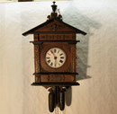 4029/ Wanduhr ~1880, 8-Tage-Werk, Gehäuse H 52, B 32, T 15cm, EUR 320,-