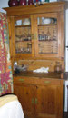 KT0238/Küchenschrank ~1910, Kiefer, H 200, B 109, T 50 cm, 2-tlg., EUR 1500,-