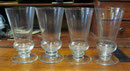 3047/ 4 Wassergläser ~ 1860, Abriss, H 14cm, EUR 60,-