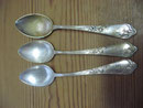 2735/ 3 Teelöffel ~1900, 800er Silber, L 13,5cm, EUR 20,-