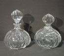 4339/ Kristall-Schminkset ~ 1900, schwer, Flakon H 17, Deckeldose H 15cm, EUR 65,-