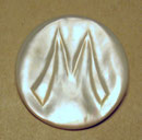 1253/ Brosche "M" oder "W" ~1930, Perlmutt, Ø 3,6cm, EUR 24,-