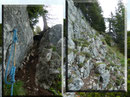 Im Anschluss daran erwarteten uns gleich zwei weitere Schlüsselstellen dieser Bergtour. Eine kurze versicherte nach oben führende Rinne und ein unversicherter Quergang, der für einen passionierten Berggeher keinerlei Probleme darstellten.