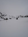 In einer Seehöhe von 1700m wurde die Sicht diffuser und der Hochnebel verschlang den ersten Blick auf mein Tagesziel.