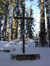 ... das Gipfelkreuz des ca. 1080m hohen Pernecker Kogels.