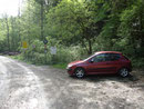Unser Auto beim Parkplatz Rindbachmühle abgestellt ...