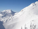 Hier führte mein Weg, wie schon gesagt, links vorbei am Hochleckenkogel, rechts konnte man die Spuren sehen, woher ich gekommen war.