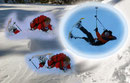 Wir hatten sichtlich alle enormen Spaß an dieser neuen Technik. Ob am Bauch oder Rücken, harmlose Stürze im Tiefschnee waren keine Seltenheit bei dieser „Abfahrt“.   Ha, ha, zum Glück gab es von mir keine!