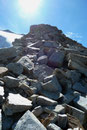 Neben fast senkrechten Abbrüchen zum Gletscher und erneutem grobem Blockwerk gelangte man auf eine weitere, mit einem markanten großen Steinmann gekennzeichnete höher gelegene Ebene, von welcher …