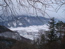 Nochmals ein genialer Tiefblick auf das schneebedeckte Micheldorf.