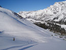 Sehr gut zu sehen auf diesem Foto, die Spuren im Schnee, hinterlassen von mir und Rudolf bei unserem Aufstieg.